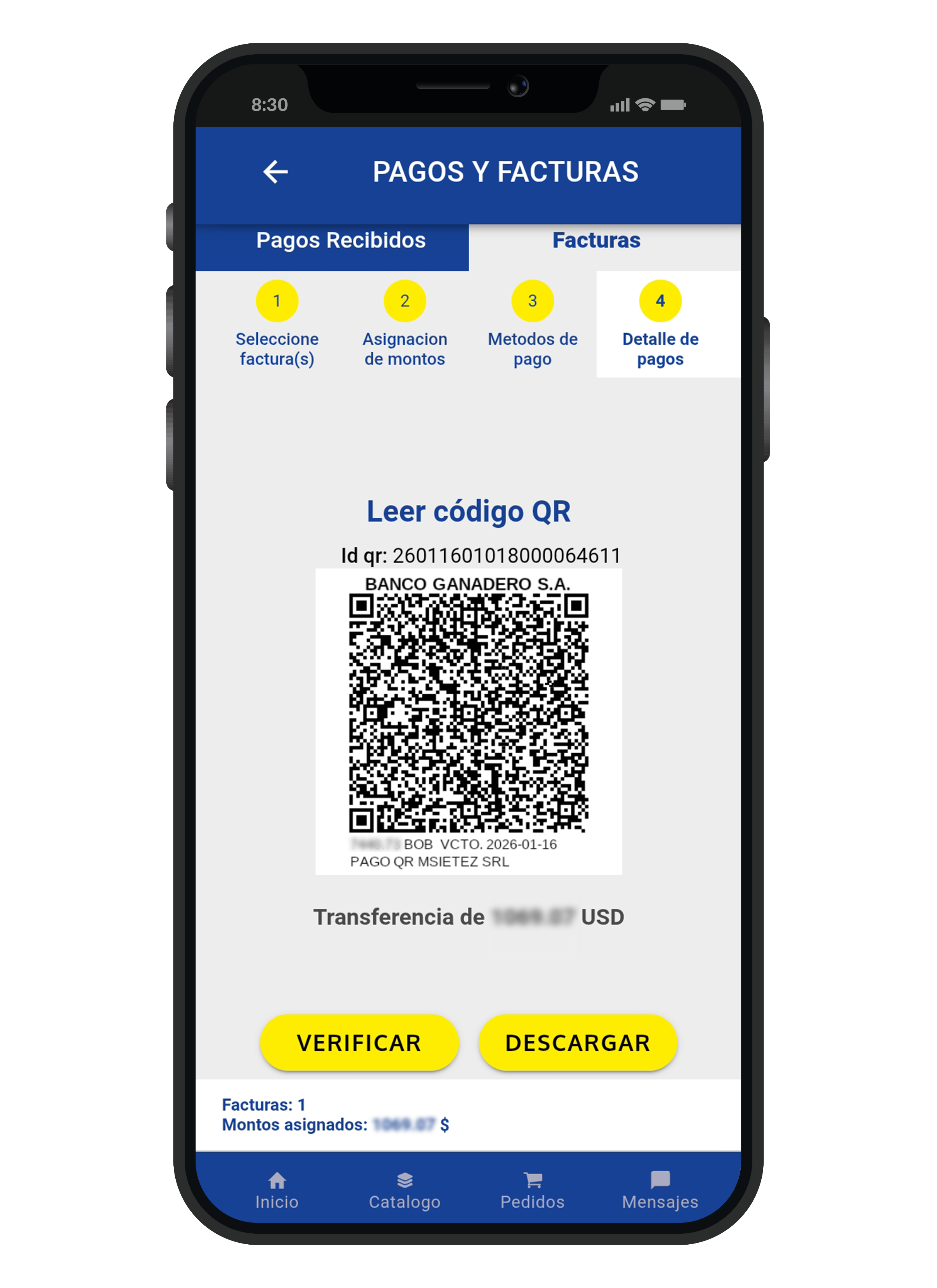 Pantalla Pagos